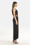 Buy_431-88 by Shweta Kapur_Black Japanese Crepe Draped Lungi Skirt_Online_at_Aza_Fashions