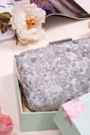 Amyra_Silver Embroidery Box Clutch _Online_at_Aza_Fashions