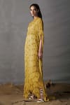 AK-OK_Yellow Chiffon Embellished Sequin Embroidered With Top Skirt Set  _Online_at_Aza_Fashions