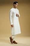 Kommal Sood_Off White Cotton Silk Plain Solid Kurta And Pant Set  _at_Aza_Fashions