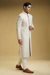 Buy Kommal Sood Off White Georgette, Cotton Embroidery Jaal Sherwani Set Buy_Kommal Sood_Off White Georgette, Cotton Embroidery Jaal Sherwani Set