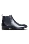 Dmodot_Black Leather Sprazzo Nera Chelsea Boots_Online_at_Aza_Fashions