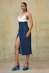 Shop_Style Junkiie_Blue Denim Plain High Waisted Skirt _Online_at_Aza_Fashions