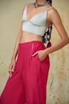 Buy_Style Junkiie_Pink Heavy Georgette Overlapped Trousers  _Online_at_Aza_Fashions