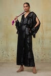 Style Junkiie_Black Georgette Ruffled Jumpsuit  _Online_at_Aza_Fashions