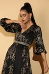 Madder Much_Black Cupro Modal Amy Zari Embroidered Dress_Online_at_Aza_Fashions