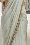 Surily G_Ivory Embellished Rope Pre-stitched Badla Embroidered Saree  _Online_at_Aza_Fashions