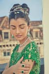 Surily G_Green Organza Embroidered Floral Cutwork Tunic  _Online_at_Aza_Fashions