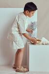 The Right Cut_White Marino Printed Shirt And Shorts Set For Boys_Online_at_Aza_Fashions