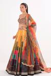 Buy Multi Color Brocade Embroidery Dori Collage Pattern Lehenga Set For