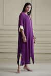 Buy_AFFROZ_Purple Georgette Net Patchwork Kaftan And Pant Set_Online_at_Aza_Fashions