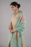 Shop_AFFROZ_Beige Russian Silk Embellished Zari V Neck Peplum Kurta Sharara Set _Online_at_Aza_Fashions