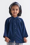 Buy_THREE_Blue Melange Full Sleeved Top  _Online_at_Aza_Fashions