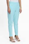 Buy_Terra Luna_Sky Blue 100% Organic Handloom Oxford Cotton Plain Chilled Out Pant_Online_at_Aza_Fashions