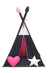 My Gift Booth_Black Cotton Print Teepee Tent With Mat_Online_at_Aza_Fashions