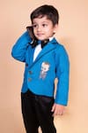 Buy_Toplove_Blue Blazer Suiting Embroidery Bead Little Boss Baby Set _Online_at_Aza_Fashions