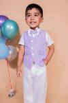 Buy_Toplove_Purple Cotton, Taffeta Stripe Pattern Waistcoat Set_Online_at_Aza_Fashions