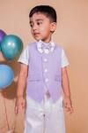 Shop_Toplove_Purple Cotton, Taffeta Stripe Pattern Waistcoat Set_Online_at_Aza_Fashions