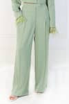 Buy_KOKOKOS_Green Pleated Pant _Online_at_Aza_Fashions