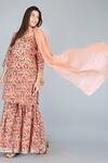Buy_Kalakaari By Sagarika_Peach Pure Cotton Printed Floral Sharara_Online_at_Aza_Fashions