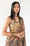 Shop_Nikita Vishakha_Multi Color Printed Silk And Embroidery Pre-draped Skirt Saree With Blouse_Online_at_Aza_Fashions