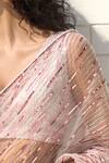 Buy_Talking Threads_Pink Tulle, Satin Sequins, Crystals, Zari Shower Embellished Saree With Blouse 