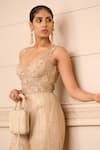 Buy_Tarun Tahiliani_Pink Tulle Embroidered Floral Scoop Neck Bodice Jumpsuit _Online_at_Aza_Fashions