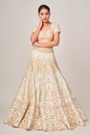 Buy_Tamaraa By Tahani_Off White Silk Embellished Sequins Square Miranda Floral Crystal Lehenga Set _Online_at_Aza_Fashions