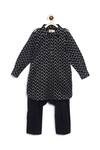 Buy_Tiber Taber_Black Cotton Embroidery Chevron Pathani Kurta With Salwar _Online_at_Aza_Fashions