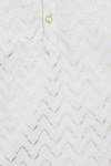 Tiber Taber_White Cotton Embroidery Zig-zag Pathani Kurta With Salwar _at_Aza_Fashions