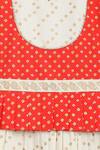Tiber Taber_Red Cotton Embroidery Puff Sleeve Bandhani Print Pattu Pavdai Dress_at_Aza_Fashions
