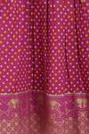 Tiber Taber_Purple Cotton Embroidery Bandhani Print Pleated Pattu Pavdai Dress_at_Aza_Fashions
