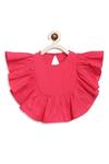 Tiber Taber_Pink Cotton Solid Ruffled Top With Pant_at_Aza_Fashions