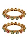 Buy_Tizora_Gold Plated Stones Studded Pacheli Bangles - Set Of 2 _Online_at_Aza_Fashions