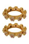 Buy_Tizora_White Diamonds Pacheli Kundan Studded Bangles - Set Of 2 _Online_at_Aza_Fashions