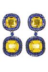 Tizora_Blue Synthetic Stones Studded Drop Earrings _Online_at_Aza_Fashions