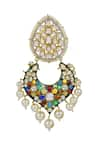 Tizora_Multi Color Kundan Stone Embellished Chandbalis _Online_at_Aza_Fashions