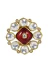 Buy_Tizora_White Kundan Stone Embellished Stud Earrings _Online_at_Aza_Fashions