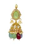 Tizora_Multi Color Faux Diamond Contrast Stone Dangler Jhumkas _Online_at_Aza_Fashions