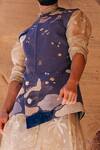 Sahil Kochhar_Gray Suede Embroidery Grey Applique Embellished Jacket _Online_at_Aza_Fashions