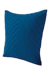 Shop_Throwpillow_Blue Blend Of Cotton And Polyester Pleated Cushion Cover _Online_at_Aza_Fashions