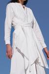 Buy_Twinkle Hanspal_White Cotton Poplin Waterfall Draped Dress_Online_at_Aza_Fashions