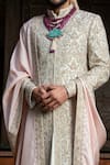 Buy_Nitika Gujral_Beige Floral Embroidered Border Stole _Online_at_Aza_Fashions