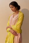 Buy Label Mansi Nagdev Pink , Satin Cut Sehaj Floral Pattern Kurta Printed Trouser Set Online at Aza Fashions Buy_Label Mansi Nagdev_Pink , Satin Cut Sehaj Floral Pattern Kurta Printed Trouser Set _Online_at_Aza_Fashions