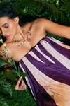 Therealb_Purple Polyester Off-shoulder Heart Two Shades Strapless Mini Dress _Online_at_Aza_Fashions