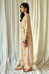 Buy_KORA_Yellow Kurta Handspun Handwoven Cotton Printed Hand Block Pant Set  _Online_at_Aza_Fashions