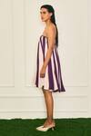Shop_Therealb_Purple Polyester Off-shoulder Heart Two Shades Strapless Mini Dress _Online_at_Aza_Fashions