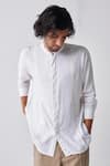 Buy_THREE_Ivory Shirt  Tencel Solid And Pant Set 