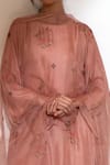 Shop_Dot_Pink Cotton, Silk, Organza Embroidery Round Neck Printed Kurta Pant Set _Online_at_Aza_Fashions