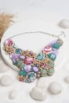 Torque By Merge_Multi Color Sequins, Stones Embellished Choker Set _Online_at_Aza_Fashions